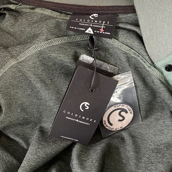 Coldsmoke Men's Green Jacket Zip Up Snaps and patch Size M Brand New With Tag - Picture 10 of 15